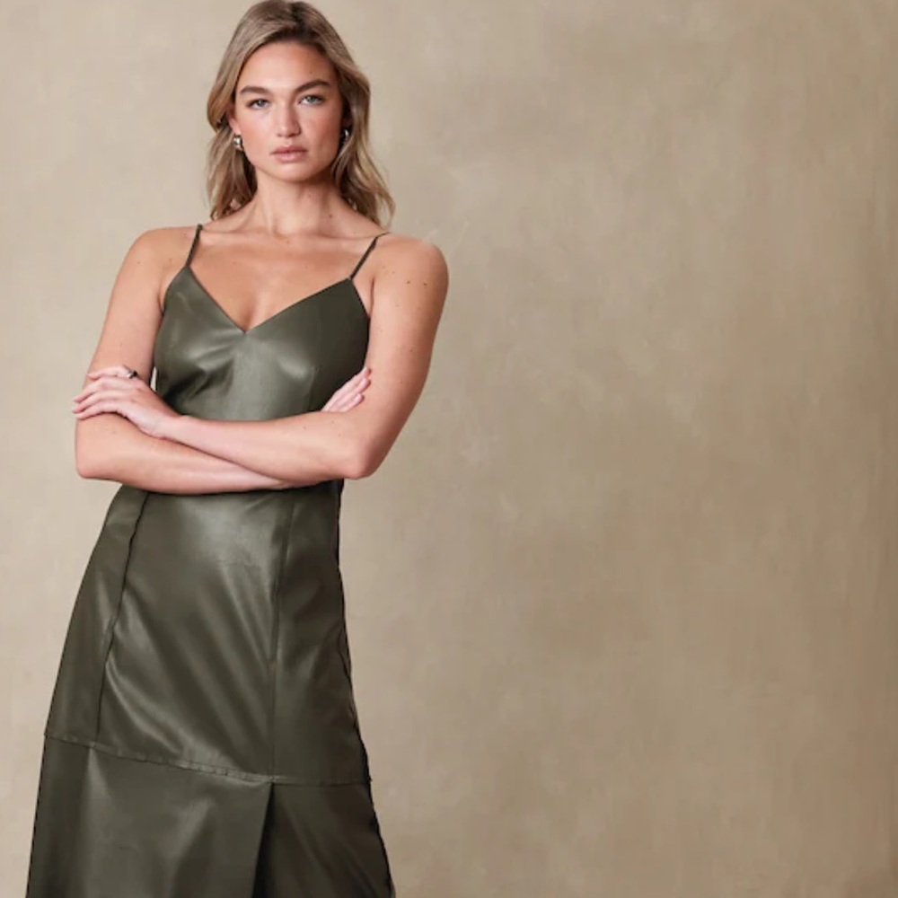 Banana Republic Faux Leather MIDI Dress
